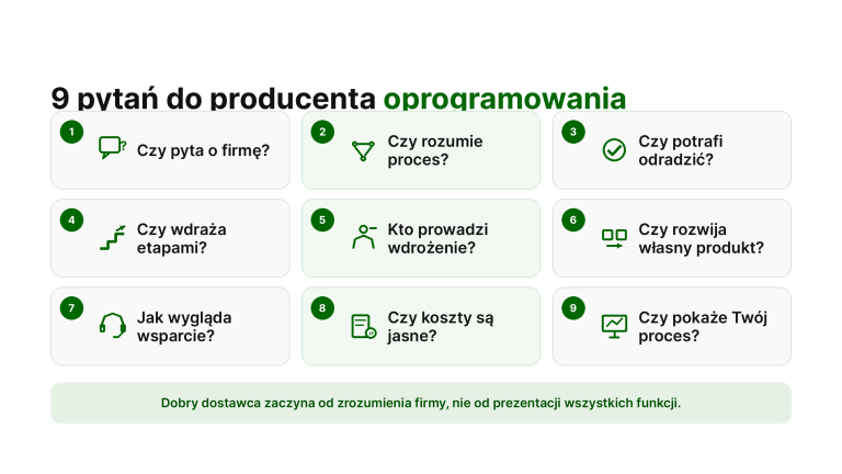 9 pytań, które warto zadać producentowi oprogramowania przed wyborem systemu dla firmy